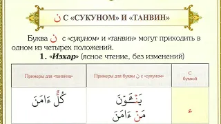 (10) БУКВА ن С СУКУНОМ И ТАНВИН (изхар, идгам, ихфа, икляб) #таджвид