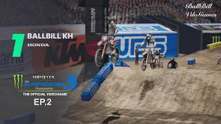 Monster Energy Supercross - The Official Videogame 5 EP.2 สนาม 2 ล้มๆลุกๆ [PS5]