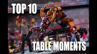 TOP 10 WWE TABLE MOMENTS! (Figure Stop Motion)