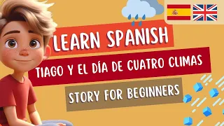 Spanish Short Story for Beginners! ❄️ | Tiago y el día de cuatro climas 🌞🍃🌧 | A1 Level Spanish