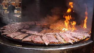 Amazing ribs on circle grill in Ukraine Lviv | Ribs Restaurant "At Arsenal"