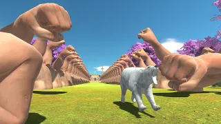 [ Dangerous Forest ] Run Away from Giant Hands - Animal Revolt Battle Simulator