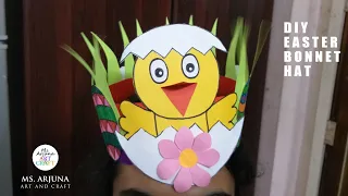 How to make an Easy Easter Bonnet/Hat with Paper | Easter Craft Ideas | DIY | Easter Hat making