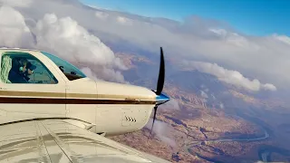 Bonanza V tail at 17,500 feet. VFR on top over the mountains. Flying to the Rockies - Part 2