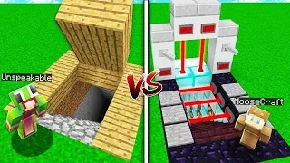 Minecraft NOOB VS PRO: SAFEST BASE in MINECRAFT! (W/ UnspeakableGaming)