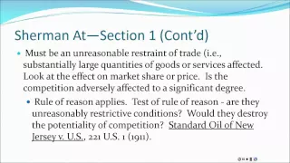 ANTITRUST--SHERMAN ACT PRESENTATION