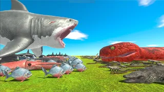 Who is The Boss - Megalodon or Giant Titanoboa | Animal Revolt Battle Simulator
