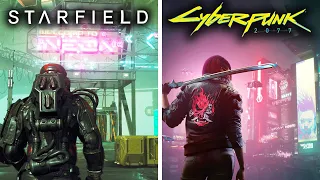 CYBERPUNK 2077 vs STARFIELD - Night City vs Neon City