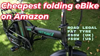 Cheap foldable ebike with fat tyre on Amazon Hitway BK11 first use and review by Benson Chik