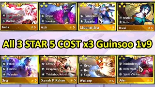 S11 All 3 STAR 5 COST x3 Guinsoo 1v9! ⭐⭐⭐