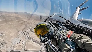 F-16 Cockpit Footage - Nellis AFB NTTR Training Mission