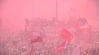 Liverpool parade celebrates domestic cup double win