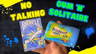 ASMR No talking Gum Chewing 'n' Mouth Sounds ~ ASMR Solitaire #368: Sour Patch Kids Gum