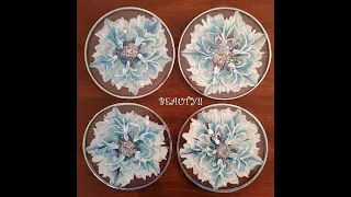 (637) SHIMMER WHITE & BLUE 3D RESIN FLOWER COASTERS 🌸 So Beautiful! With Sandra Lett 020921