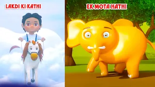 Aloo Kachaloo Beta Kahan Gaye The,Lakdi ki kathi,Ek Mota Hathi | Hindi Rhymes| kindergarten| balgeet