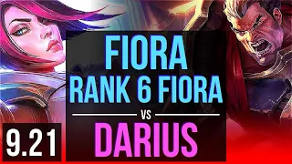 FIORA vs DARIUS (TOP) | Rank 6 Fiora, 1.1M mastery points, 65% winrate | BR Challenger | v9.21