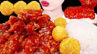 ASMR MUKBANG｜FRIED CHICKENS CHEESE BALLS 슈프림골드 양념치킨 치즈볼 EATING SOUNDS 먹방