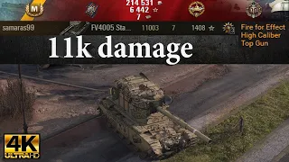 FV4005 Stage II video in Ultra HD 4K🔝 11k damage, 7 kills, 1408 exp 🔝 World of Tanks ✔️