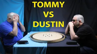 Witness the Crokinole Battle: Tommy and Dustin