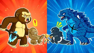 POOR BABY GODZILLA & KONG LIFE: HOT Kong vs COLD Godzilla. What happened to them? | Godzilla Cartoon