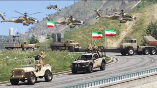 Gaza vs Israel War | Irani War Jets & Drones Attack on Israeli Army Moving Tanks Convoy | GTA 5