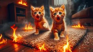 Sad cat story | Twins kittens trapped in the flames 🔥😿 Poor Cat 🥺🐱 #cat #catstory #poorcat