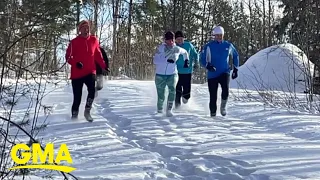 Could sock-running through snow be the new winter exercise trend? l GMA