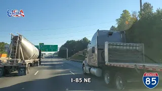 Georgia Traffic : Road to work by I-85 N Entrance 102 to Exit 129