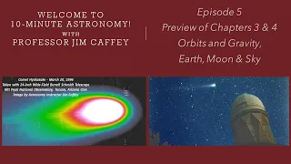 10-Minute Astronomy!  Episode 5:  Preview of Chapters 3 and 4: Orbits, Gravity, Earth, Moon and Sky