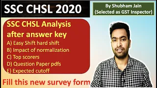 SSC CHSL 2020 Cutoff and Normalisation Analysis after answer key| Fill this new form