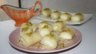 Halawath Al jibn  with homemade ashta cream | Arabic cheese rolls |  حلاوة الجبن | Halaweth el jibn