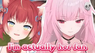 Calli Meets and talks to her Favorite VTuber [VCR Rust ENG Sub - Mori Calliope]