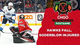 Arvid Soderblom Injured in Blackhawks Loss to Jets | CHGO Blackhawks Live Postgame