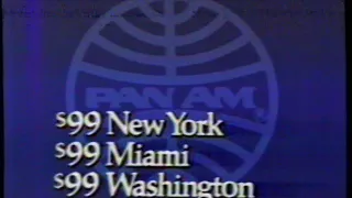 1983 Pan Am Airlines "Get us on a Pan Am $99er" TV Commercial