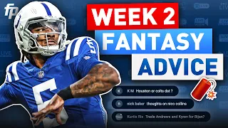 Live: Week 2 Lineup Advice | Injuries, Matchups and More (2023 Fantasy Football)