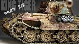 King Tiger full of scratches - Tamiya 1/35 - Tank Model - Part 2 [ Painting - weathering ]