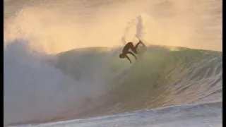 Golden Hour and Surfing Barreling Waves: Tonel - Portugal