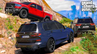 РЕАЛЬНАЯ ЖИЗНЬ В GTA 5 - ПРОВЕРКА BMW X7, LAND CRUISER 300 И DODGE RAM НА ПРОХОДИМОСТЬ! 🌊ВОТЕР