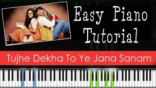 Tujhe Dekha to Ye Jana Sanam - Piano Tutorial Music & Chords | Lata Mangeshkar | Kumar Sanu | DDLJ