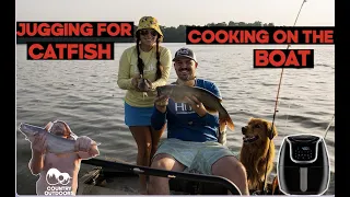 JUG FISHING -  Catfish Fry on the Boat (Catch Clean Cook)