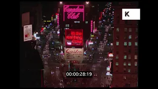 Times Square at Night, New York in 1970, HD from 35mm