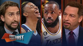 LeBron, Lakers defeat Grizzlies in Gm 1, Ja Morant suffers hand injury | NBA | FIRST THINGS FIRST