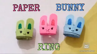 DIY RABBIT RING | How to make paper bunny ring | origami crafts | diy ring | crafts