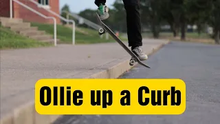 How to Ollie up a curb on a Skateboard