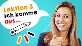 GERMAN LESSON 3: How to say "I come from.." in German 🇩🇪🇪🇸 🇸🇾🇺🇸