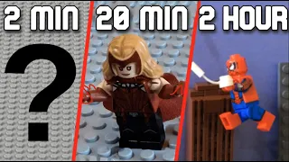 2 min vs 20 min vs 2 hour LEGO STOP MOTION CHALLENGE | marvel edition