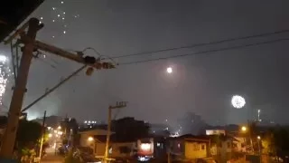 Full HD! Non Stop New Year Fireworks Quezon City View. Philippines. Goodbye 2015 Hello 2016