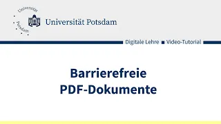 Erstellung barrierefreier PDF-Dokumente