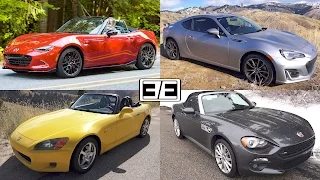 Subaru BRZ vs Honda S2000 vs Mazda MX-5 vs Fiat 124