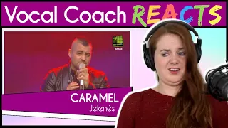 Vocal Coach reacts to Molnár Ferenc Caramel  - Jelenés (Live)